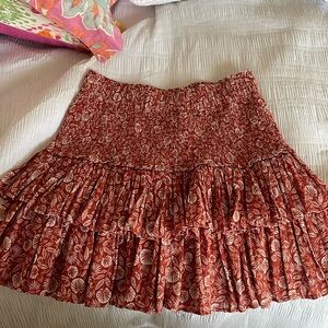 Loft burnt orange ruffled skirt. Fits like a small, worn once